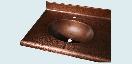 Custom Made Copper Countertop With Oval Sinks & Backsplash