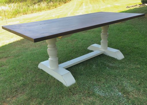 Custom Made Pedestal Style Farmhouse Dining Room Table