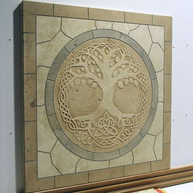 Custom Made Tree Of Life Travertine Mosaic Tile