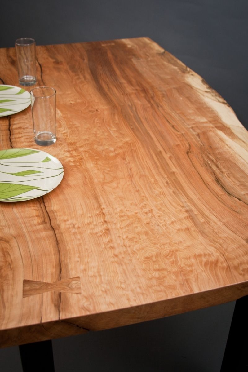 Hand Crafted Gillespie Reclaimed Live Edge Maple Dining/Kitchen Table