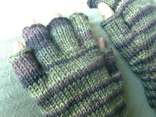 Custom Made Half Fingered Mitts Unisex - In Camouflage