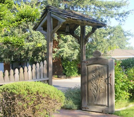 Custom Made Hand-Carved Gate And Fence