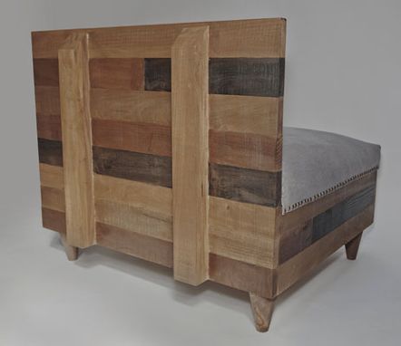 Custom Made Reclaimed Barnwood Modern Upholstered Chair