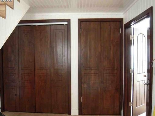 Custom Made Custom Reclaimed Wood And Mahogany Closet Doors