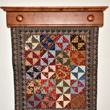 Custom Made Miniature Quilt Display, 24 Inch Height With Shelf