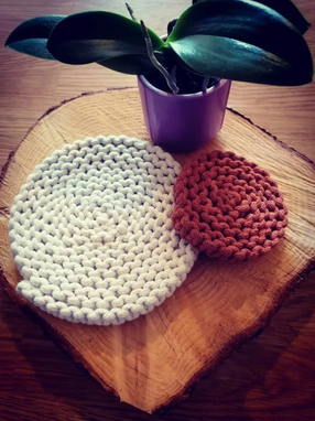 Custom Made Macrame Coaster Set Small And Large - The Perfect Combination