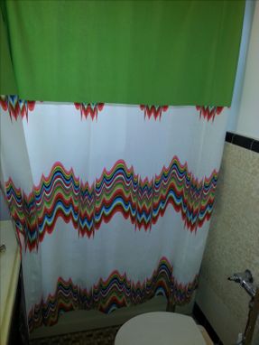 Custom Made Color Block Design Shower Curtain- Multicolor