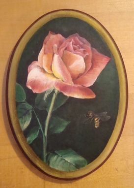 Custom Made Pink Rose Painted In Acrylics On Wood