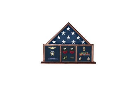 Custom Made Memorial Flag Case, Three Bay Shadow Box