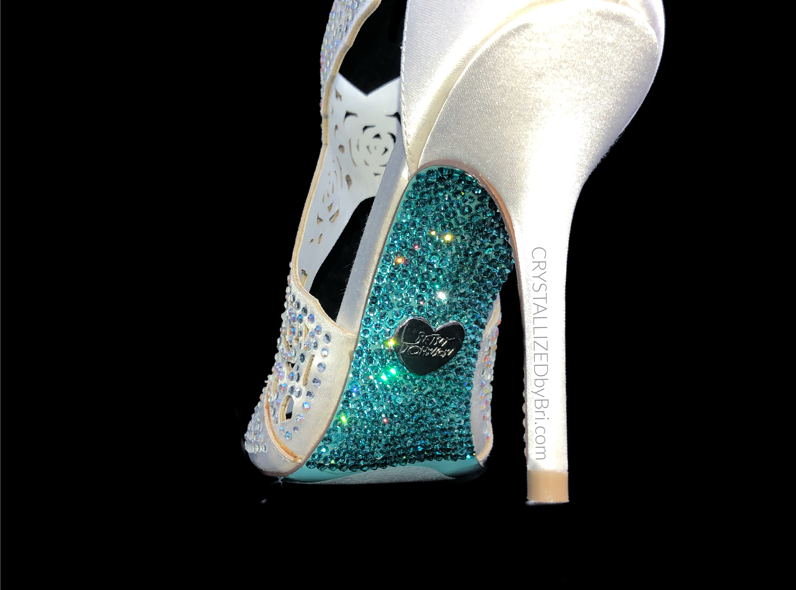 Custom Crystallized High Heel Soles Shoes Women Bling Wedding Something  Blue Genuine European Crystals by CRYSTALL!ZED by Bri, LLC 