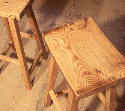 Custom Made Reclaimed Wood Saddle Stools