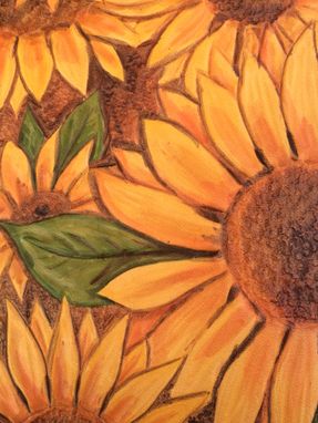 Custom Made Leather Sunflower Envelope Clutch