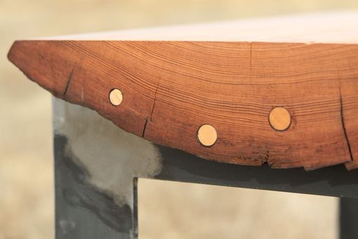 Custom Made Redwood Slab Tables  (Set Of 2)