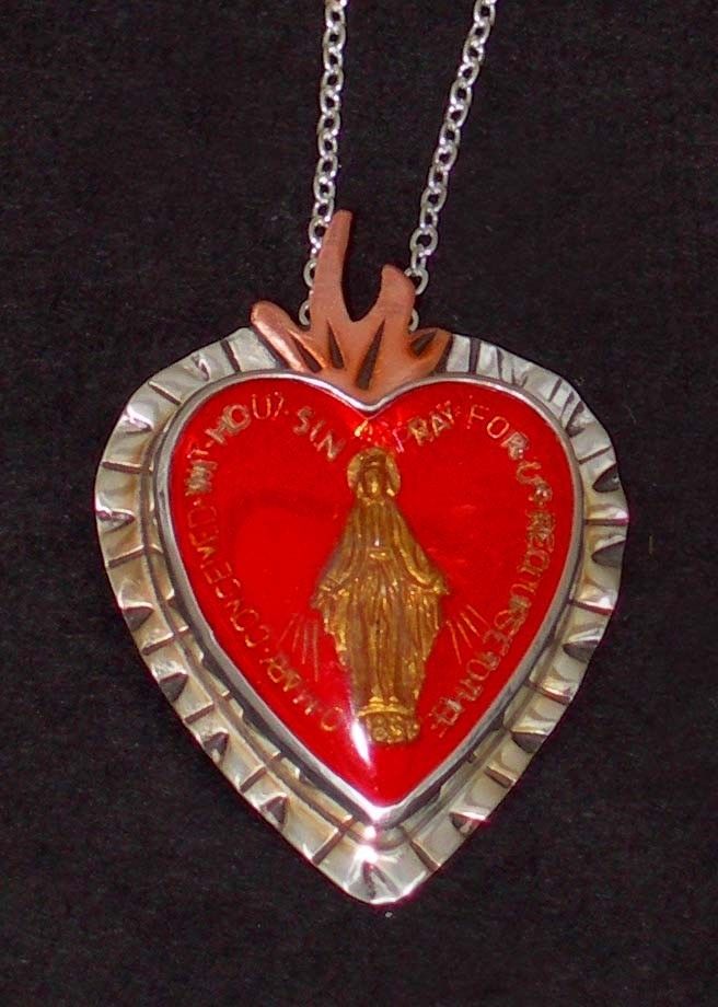 Virgin mary heart necklace Clearance
