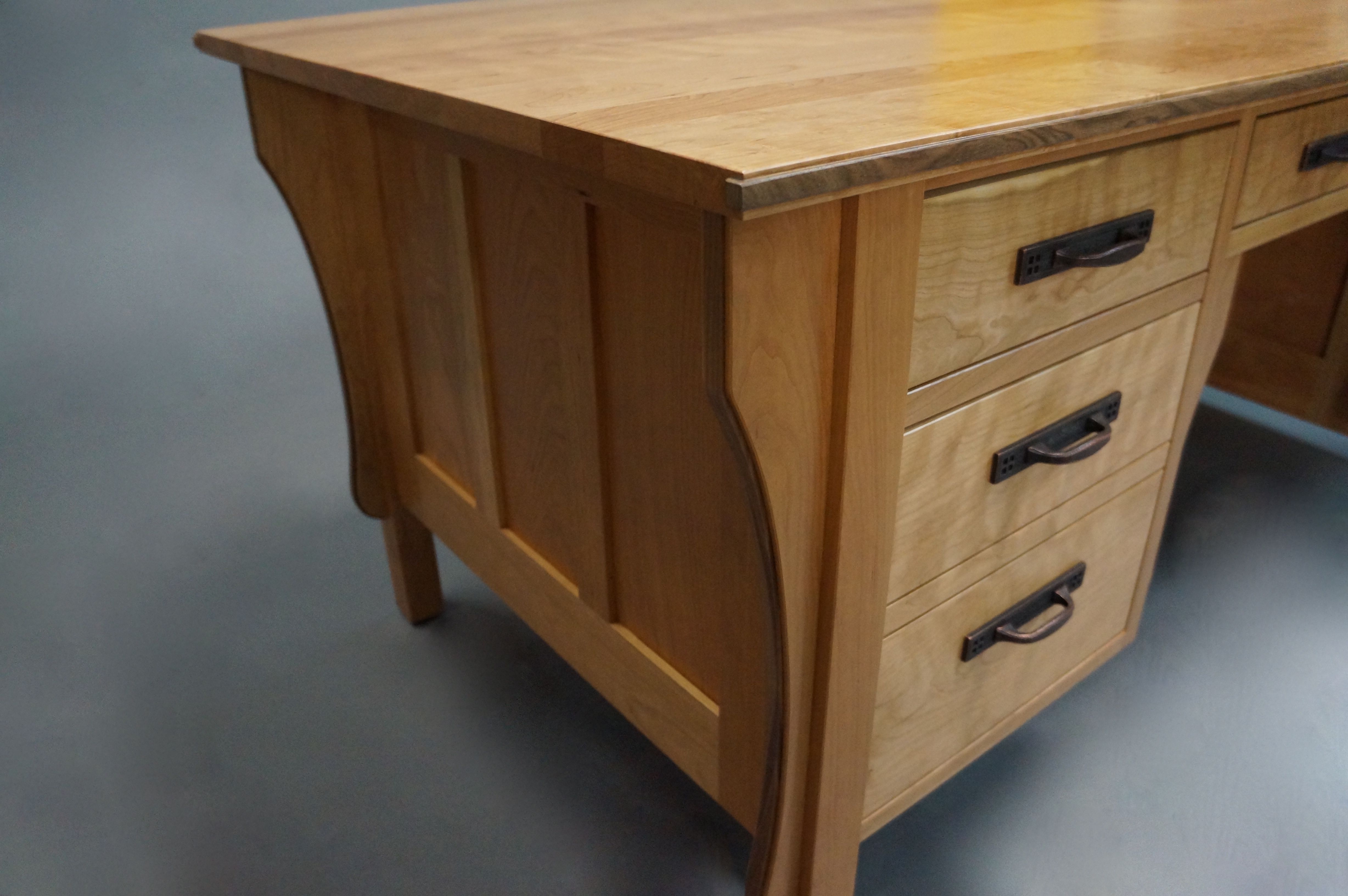 Hand Crafted CherryMission Style Executive Desk by Gerspach