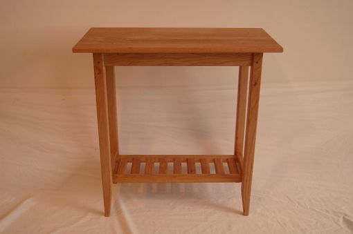 Custom Made Long Cherry Shaker Style Side Table With Shelf