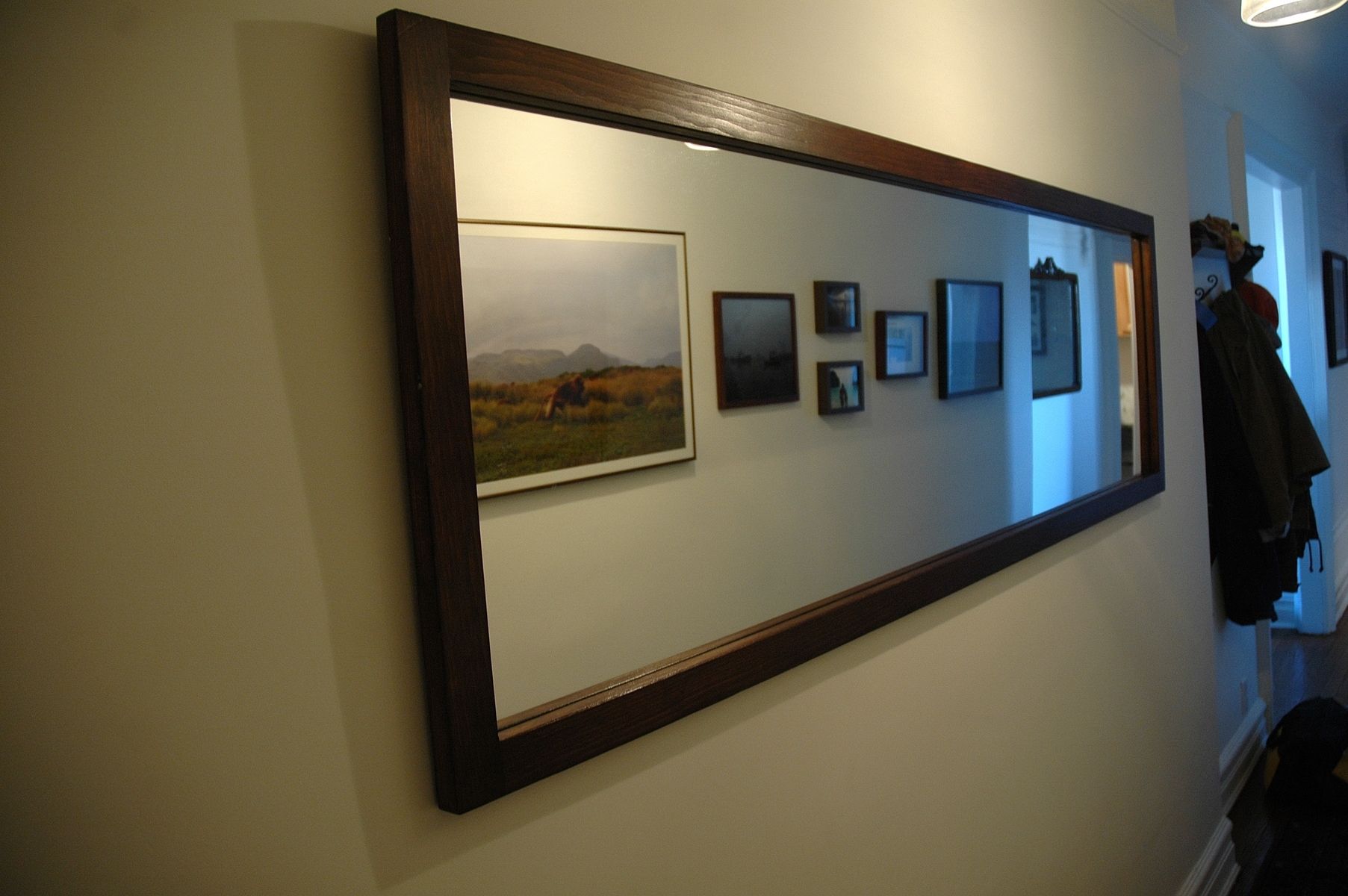 Hand Made Long Hallway Mirror by WoodenItBeNice