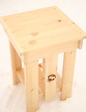 Custom Made Country Nightstands Set Featuring Inlaid Animal Tracks