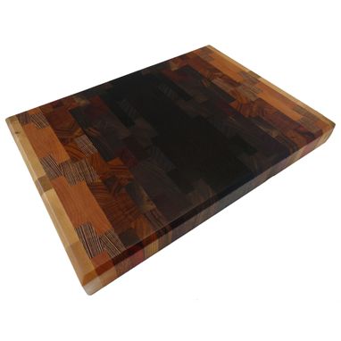 Custom Made Transition - Light To Dark To Light, End Grain Wooden Cutting Board