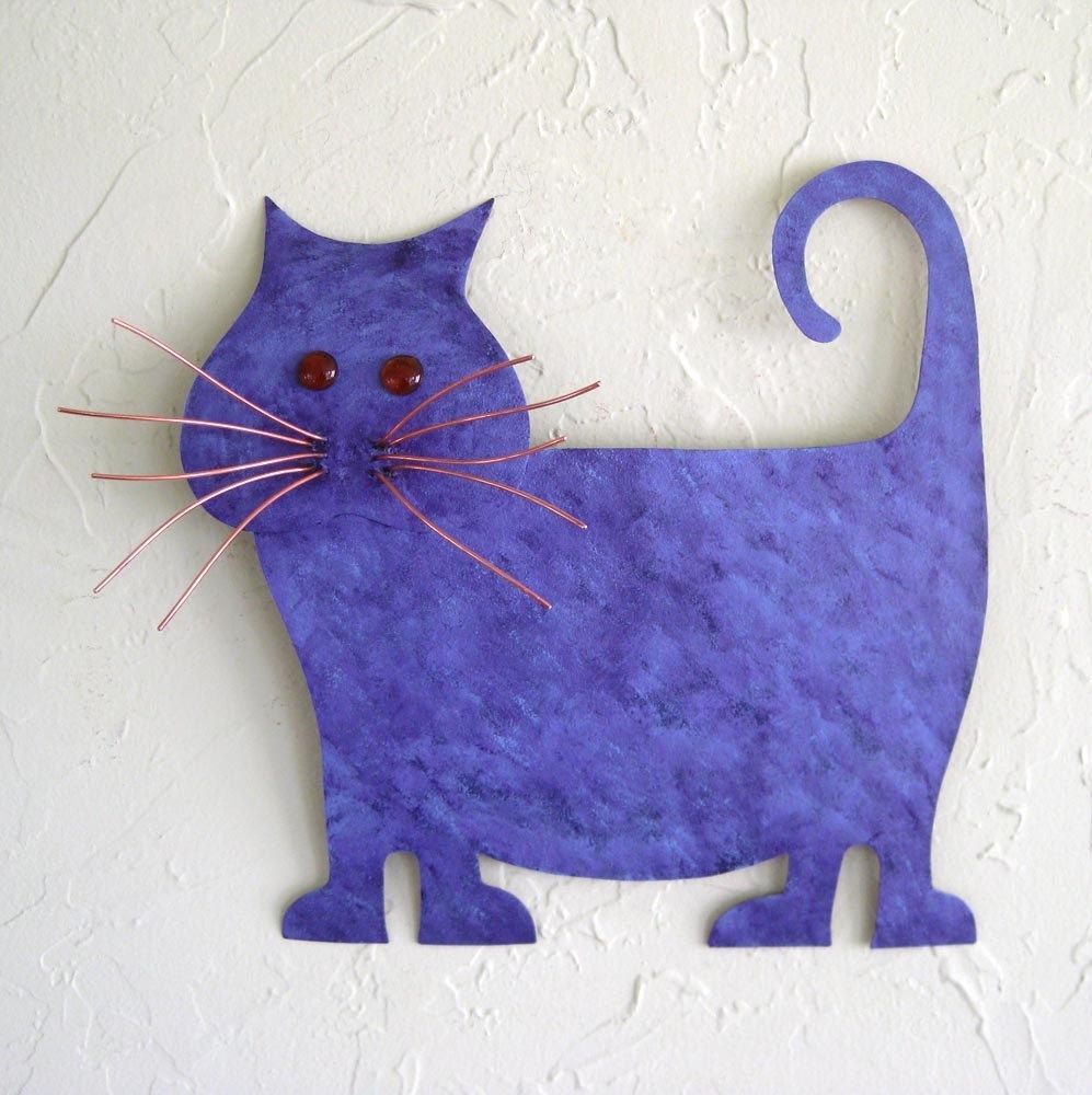 Cat Wall Art buy a hand made upcycled metal purple abstract cat wall art, made Cat Wall Art buy a hand made upcycled metal purple abstract cat wall art, made