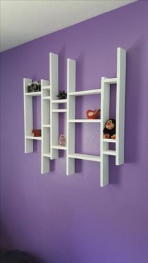 Custom Made Random Thoughts- Floating Shelves-Modern Shelving-Wall Art-Shelf-Geometric-Dvd Storage-Bookshelf
