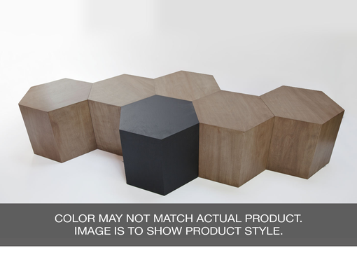 Custom Made Hexagon Wood Modern Geometric Table- Black Dyed