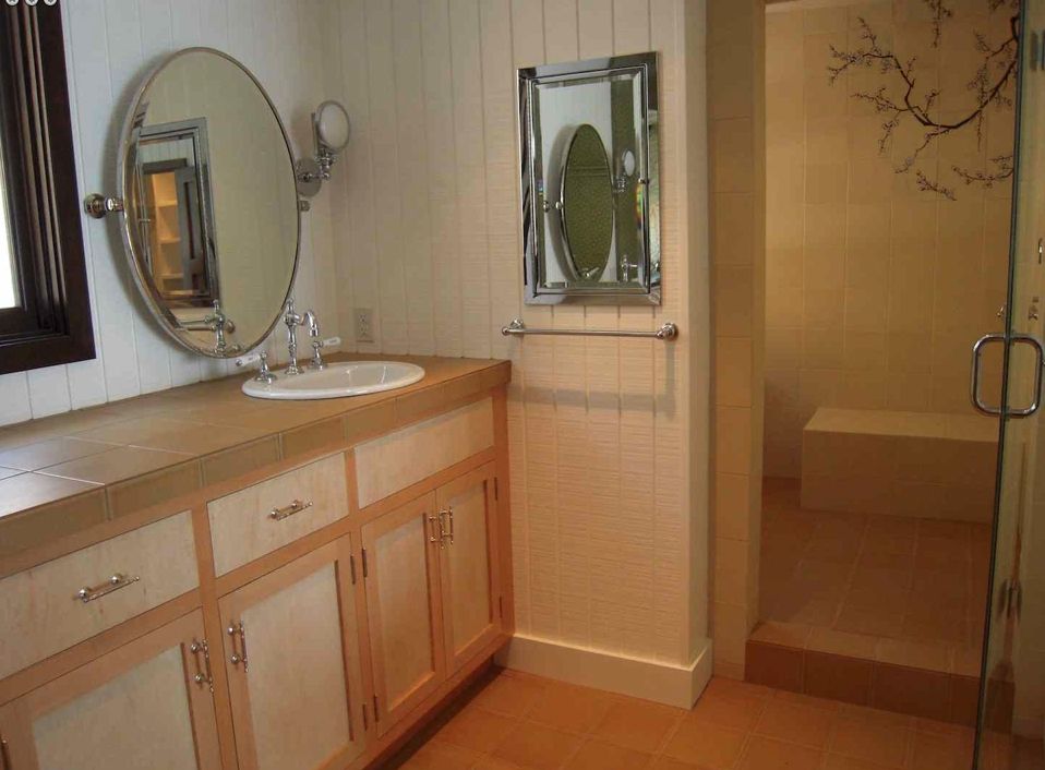 Handmade Zen Bathroom by Mortise & Tenon Custom Furniture