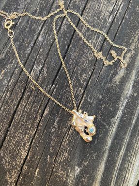 Custom Made Gold Or Silver Nugget Pendant With A Beautiful Gemstone For A Diamond