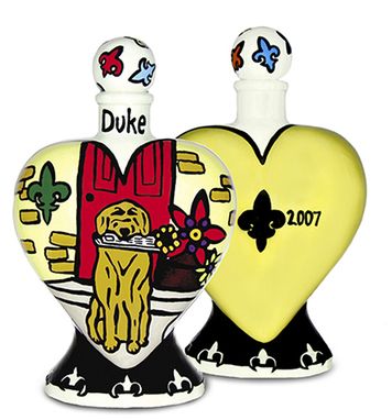 Custom Made Sittin’ Proud Dog Heart Vase Urn