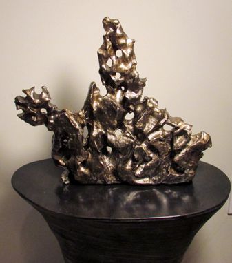 Custom Made Abstract Sculpture 'The Horseman' Ceramic Bronze Finish