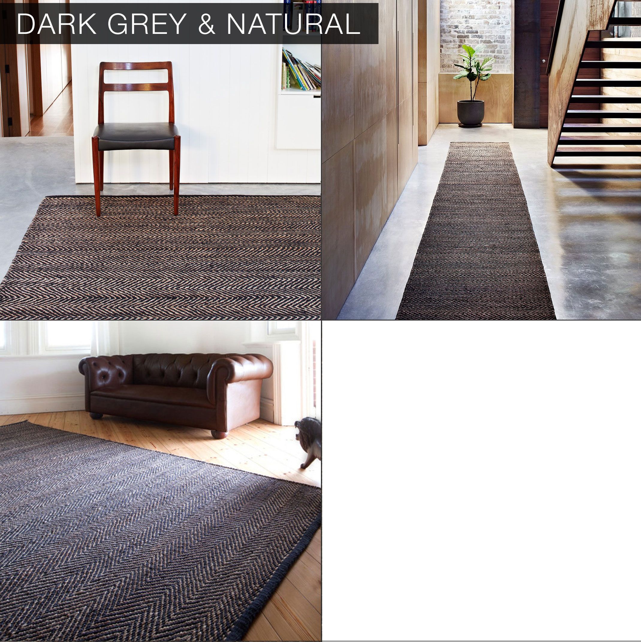 Hand Crafted Custom Hand Woven Herringbone Hemp Rug Natural by Hammers