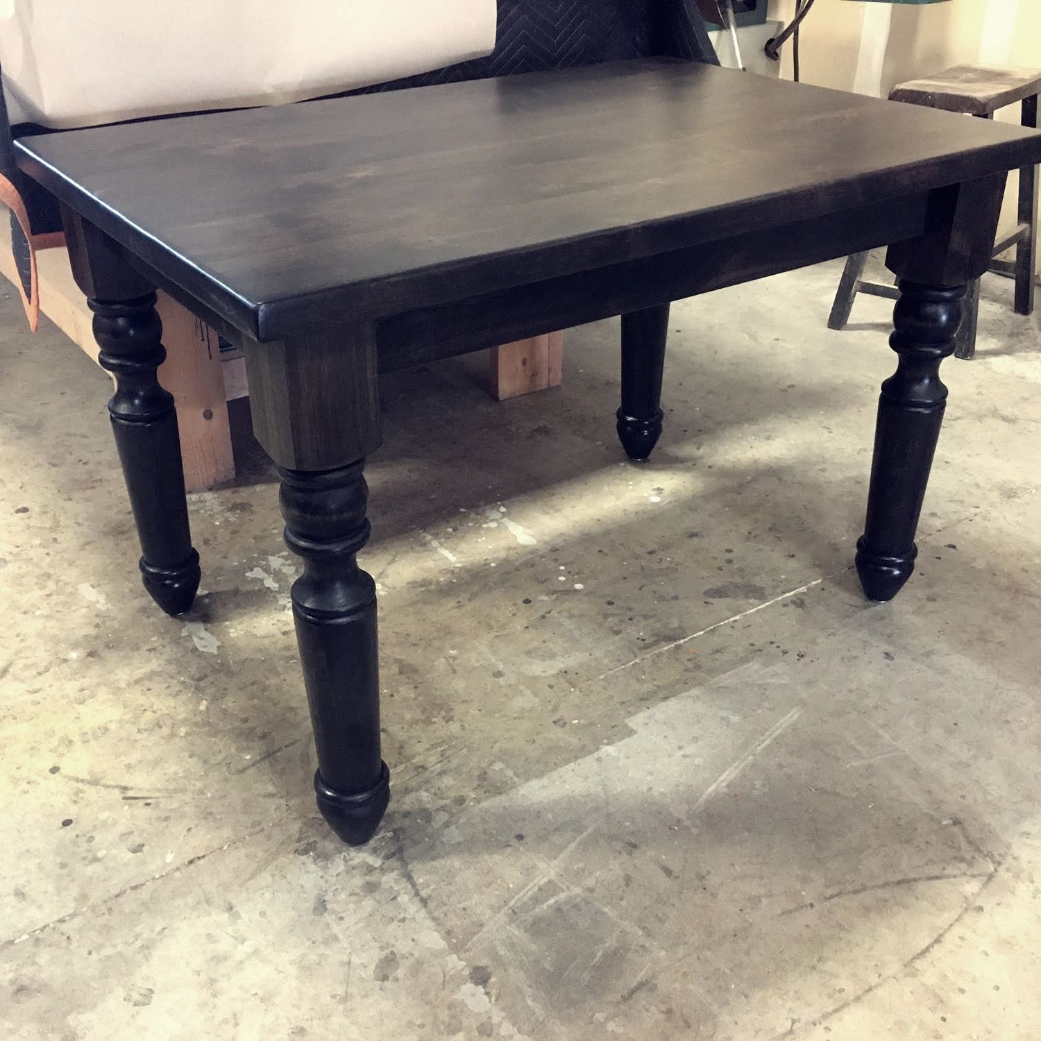 Custom Turned Leg Farmhouse Table by Rustic + Modern Handcrafted