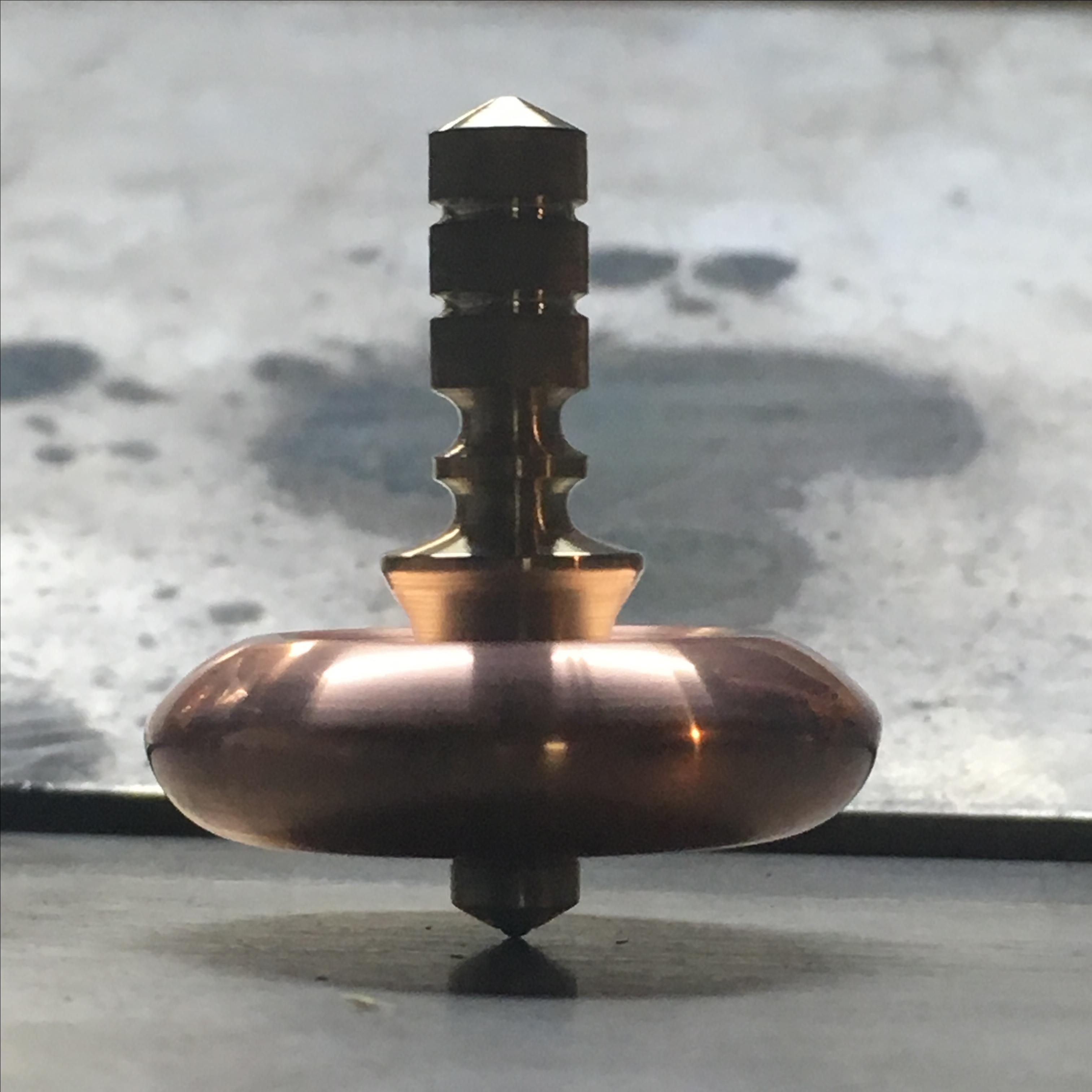 Buy Handmade 1.25" Diameter Copper And Bronze Spinning Top, made to