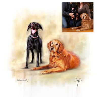 Custom Made Custom Pet Portrait On Canvas With Frame