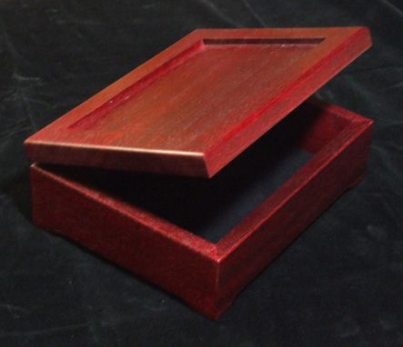 Custom Made Custom Laser Engraved Wood Jewelry Box With Wood Inlay
