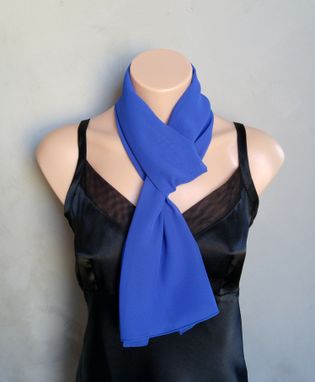 Custom Made Royal Blue Chiffon Scarf