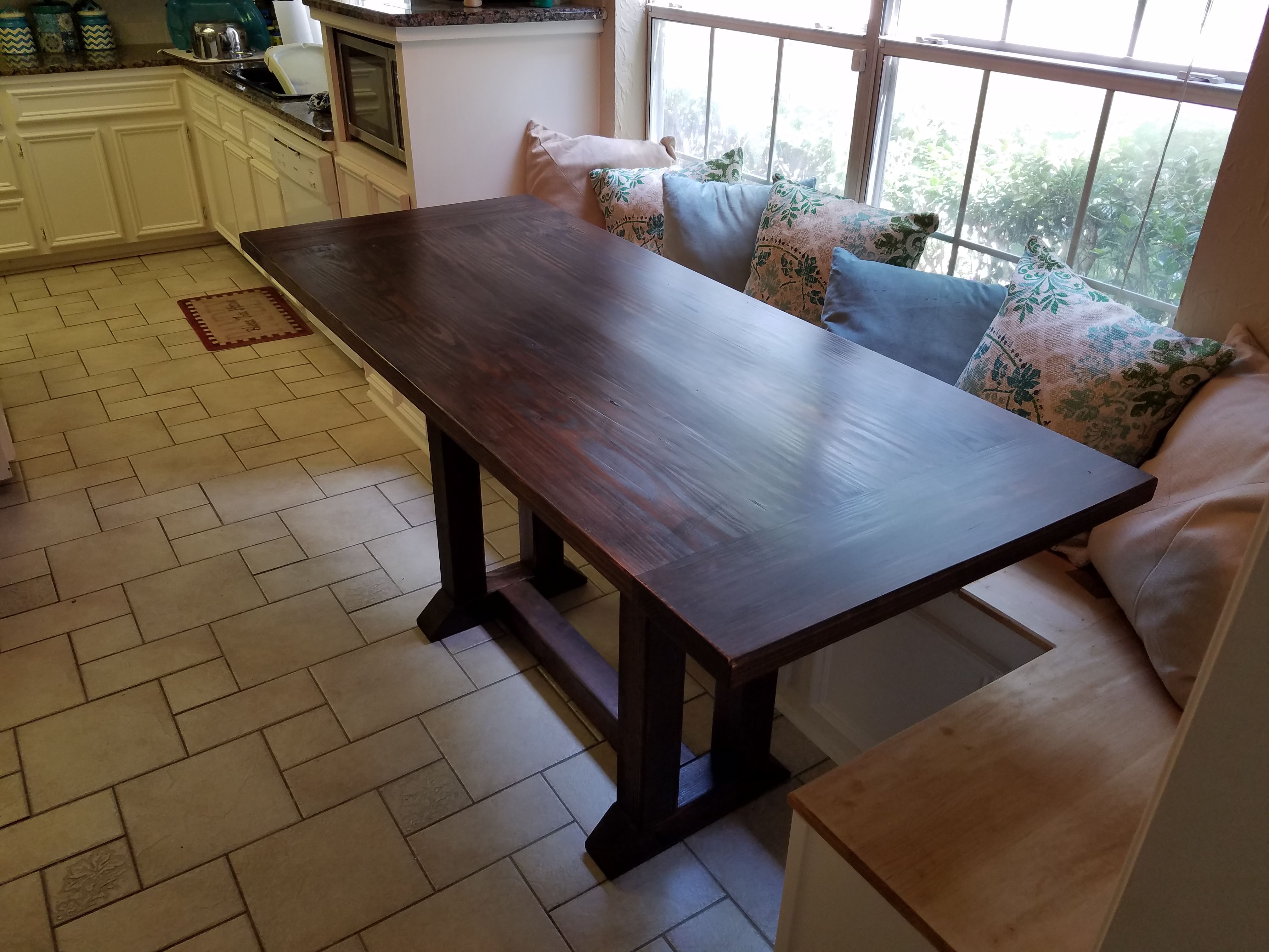 Buy Custom Made Breakfast Nook Table, made to order from BSI Woodcraft
