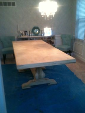 Custom Made Trestle Table With End Extensions