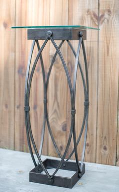 Custom Made Gothic Arch Pedestal End Table