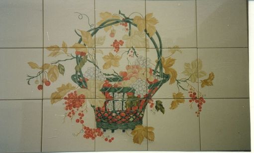 Custom Made Custom Design 15 Piece Mural For A Kitchen, Matching Their Wallpaper.