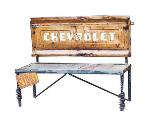 Custom Made Chevrolet Truck Tailgate Bench - Repurposed Car Part Furniture