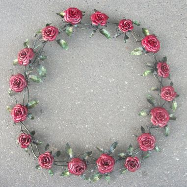 Custom Made Large Steel Rose Wreath