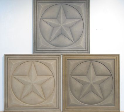Custom Made Carved Limestone Texas Star Decorative Backsplash Tile