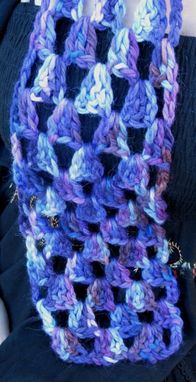 Custom Made Purple Scarf, Crochet, Baby Alpaca, Soft