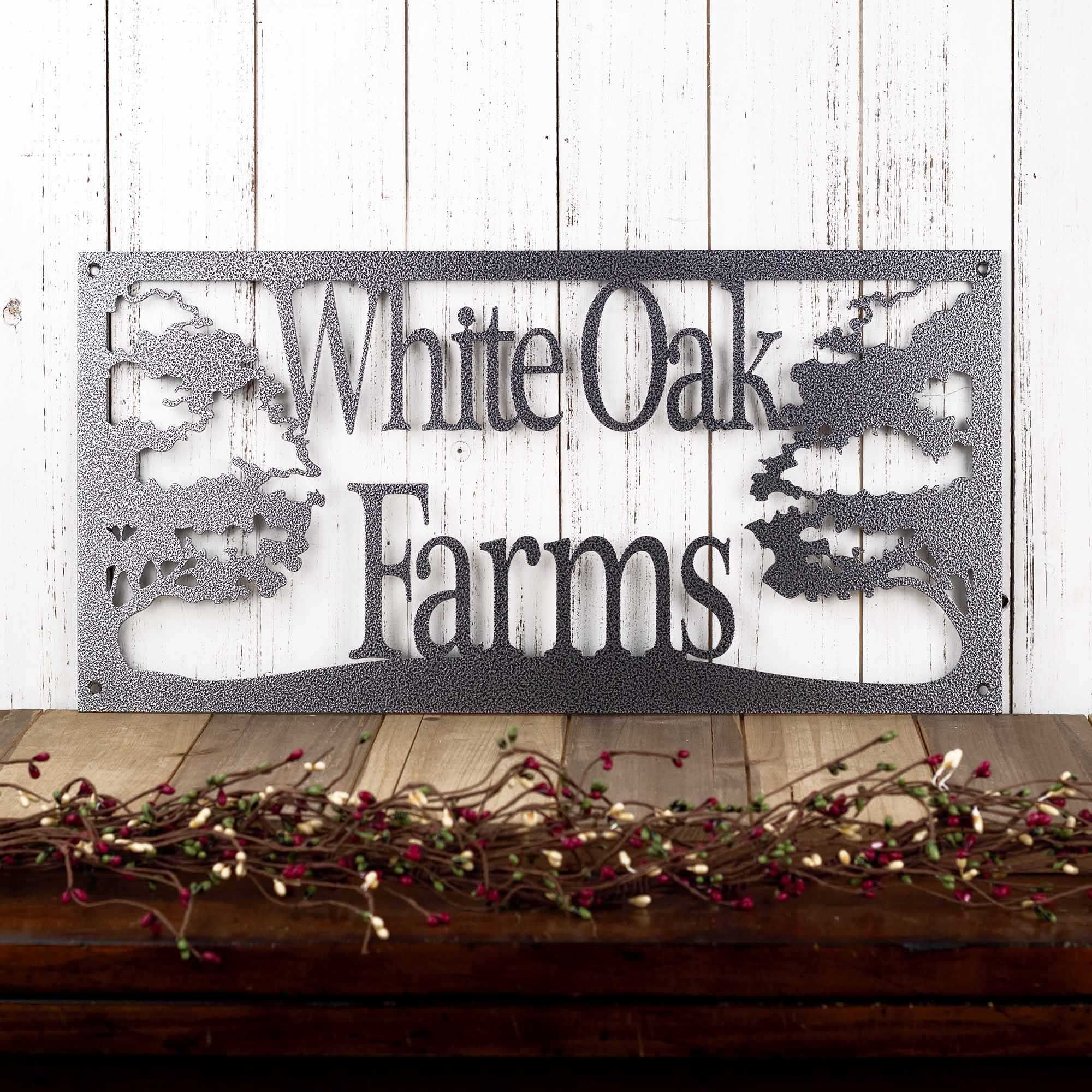 Buy Handmade Custom Metal Sign With Oak Trees, Metal Wall Art, Outdoor