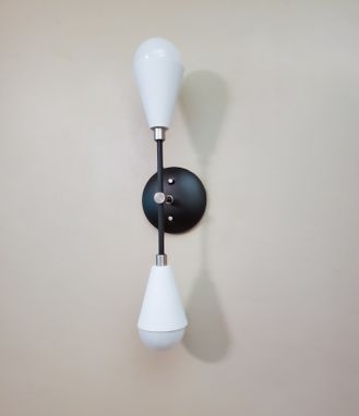 Custom Made Modern Wall Sconce - Mid Century Light - Black White Nickel Linear Vanity Light - Modern Bathroom