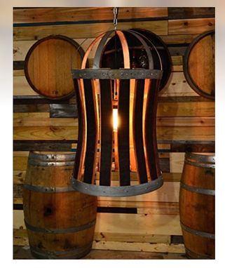 Custom Made Extra Large Wine Barrel Hoop Light