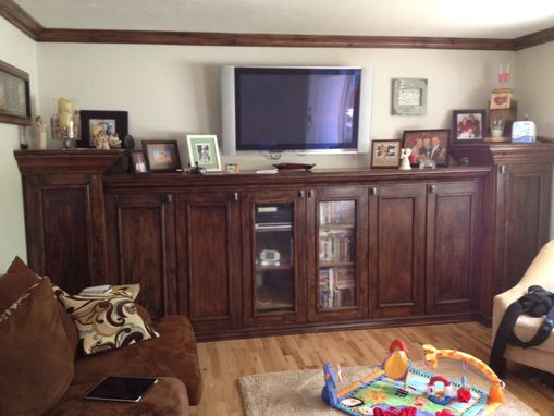 Custom Made Custom Alder Mantle And Cabinets