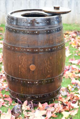 Custom Made Wine Barrel Trash Can (30 Gallon)