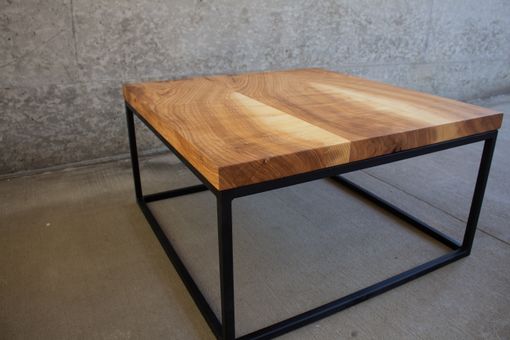 Custom Made Modern Ash & Steel Coffee Table